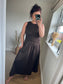 Asymmetrical Waist Dress - Chocolate