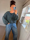Acid Wash Sweatshirt - Grey