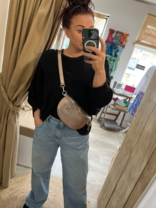 Leather Sling Bag - Bronze
