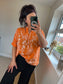 Floral Cotton Shirt - Orange
