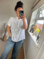 Cotton Shirt - Embroidered White