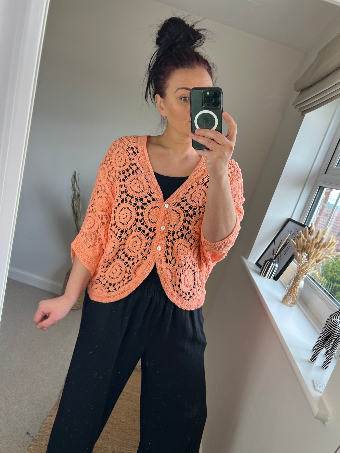 Crochet Cardi - Coral