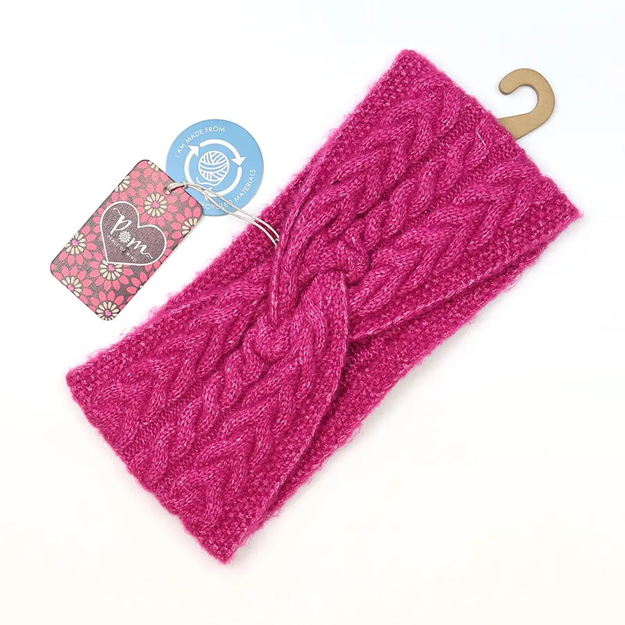 Herringbone Twist Headband - Cerise