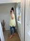 Longline Cotton Floral Top - Lemon