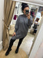 Asymmetrical Turtle Neck Jumper - Grey