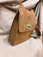 Faux Suede Crossbody Bag - Tan
