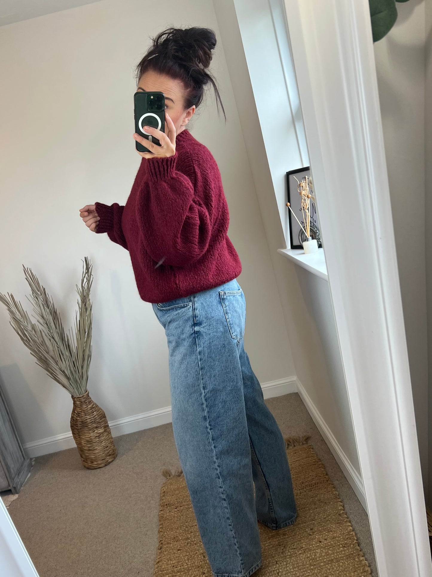 Crew Neck Jumper - Wine