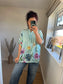 SANDY Cotton Shirt - Wildflowers Mint
