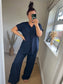 V Neck Top - Navy