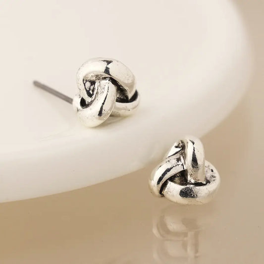 Peace of Mind - Silver Plated Infinity Knot Studs