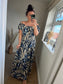 STEVIE Maxi Button Dress with Pockets -  Zebra Navy