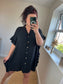 Frill Shirt Dress - Black