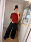 Crop Sleeve Jumper - Rust