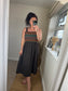Shirred Bust Midi Dress - Chocolate