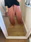 Barrel Leg Linen Trouser - Rust