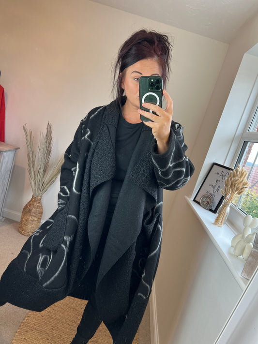 Cocoon Open Coatigan - Black