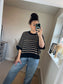 Chunky Knit Stripe Jumper - Black/Mocha