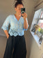 Crochet Lace Cardi - Light Blue