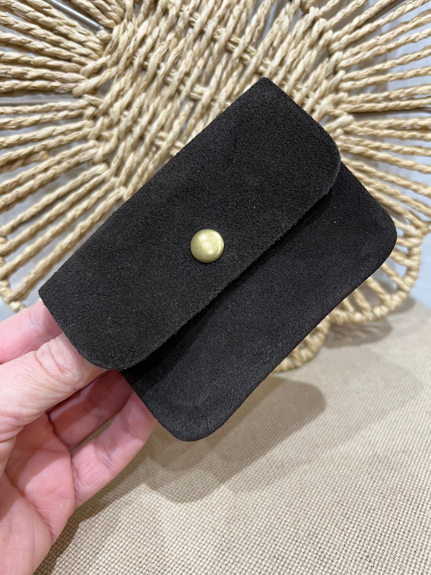Leather Purse - Suede Chocolate