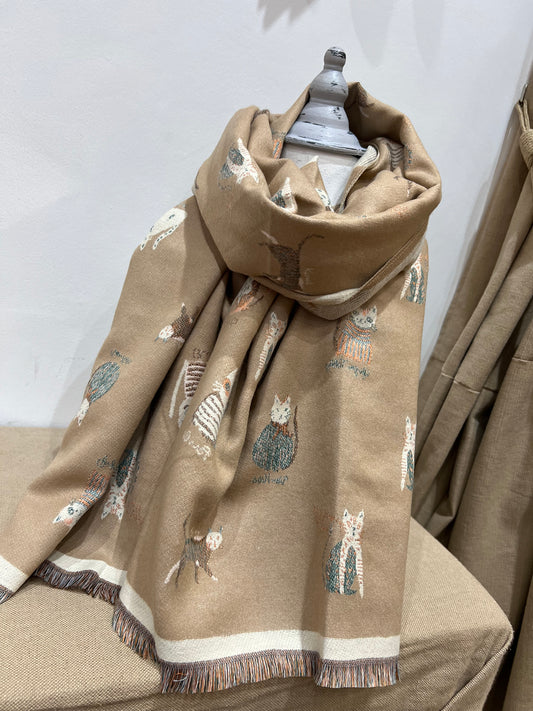 Reversible Scarf - Cats