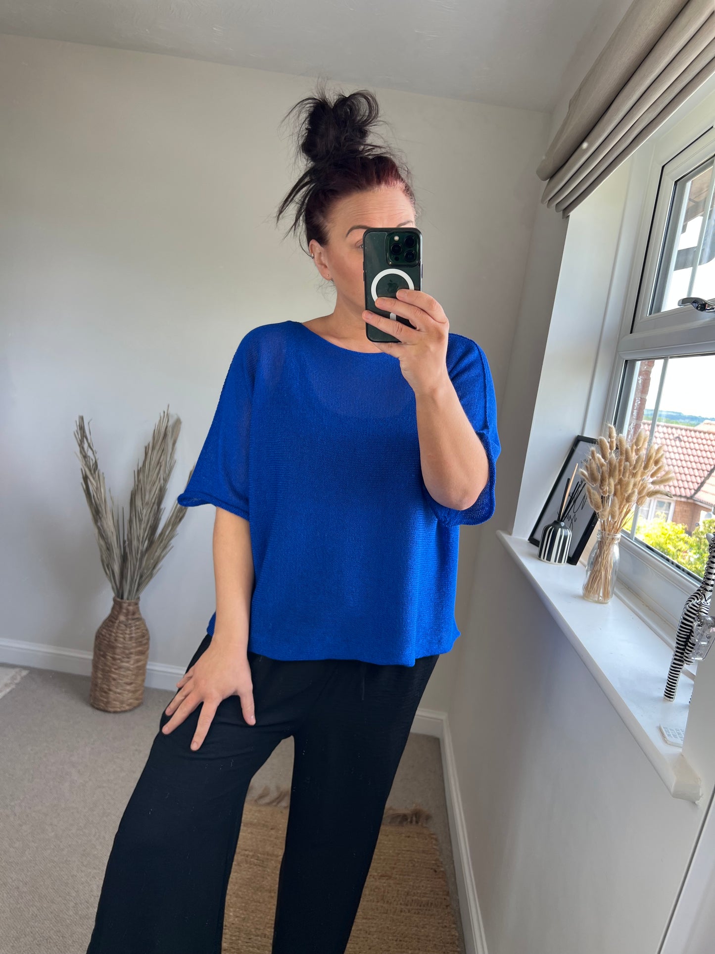 Fine Knit Top - Cobalt