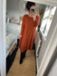 Fine Knit Cocoon Dress - Rust