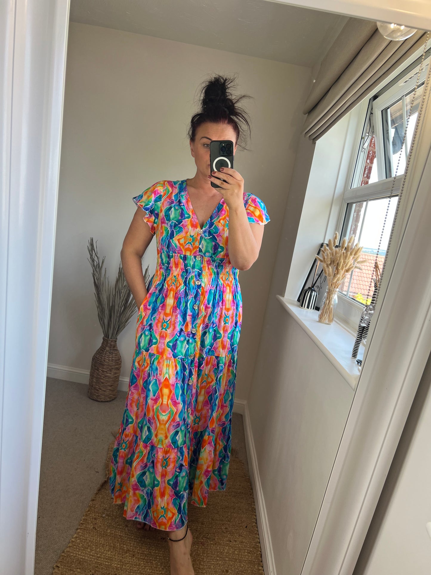 LOTTIE Maxi Button Dress with Pockets -  Bright