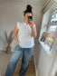 Broderie Anglaise Cap Sleeve Top - White