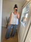 Linen Mix Vest - White