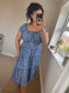 Magic Short Shirred Button Dress - Cobalt (Plus Size)