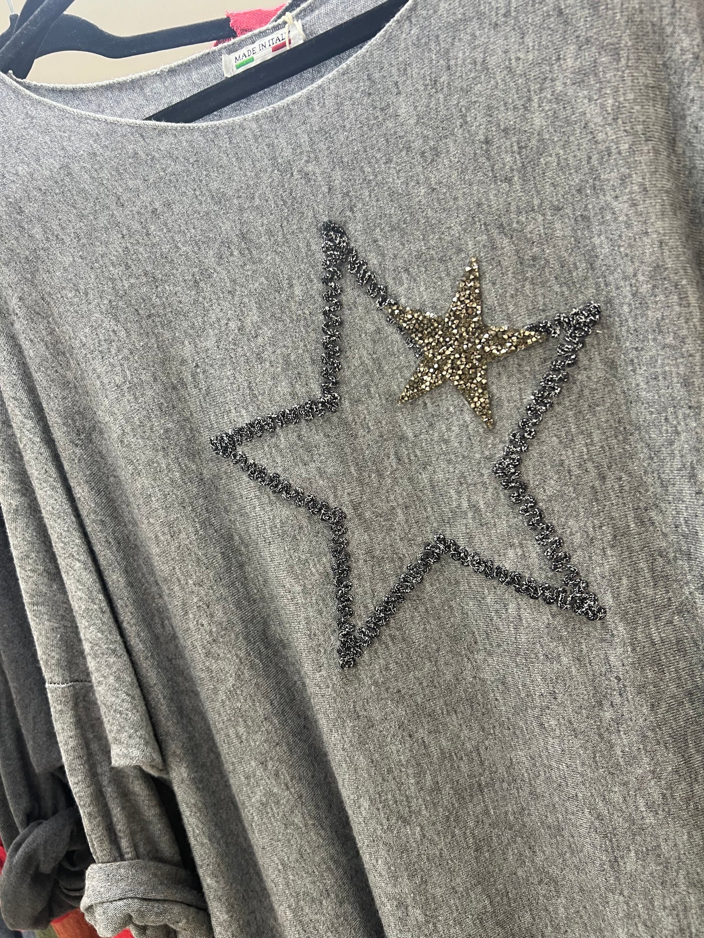 Fine Knit Embellished Star Jumper