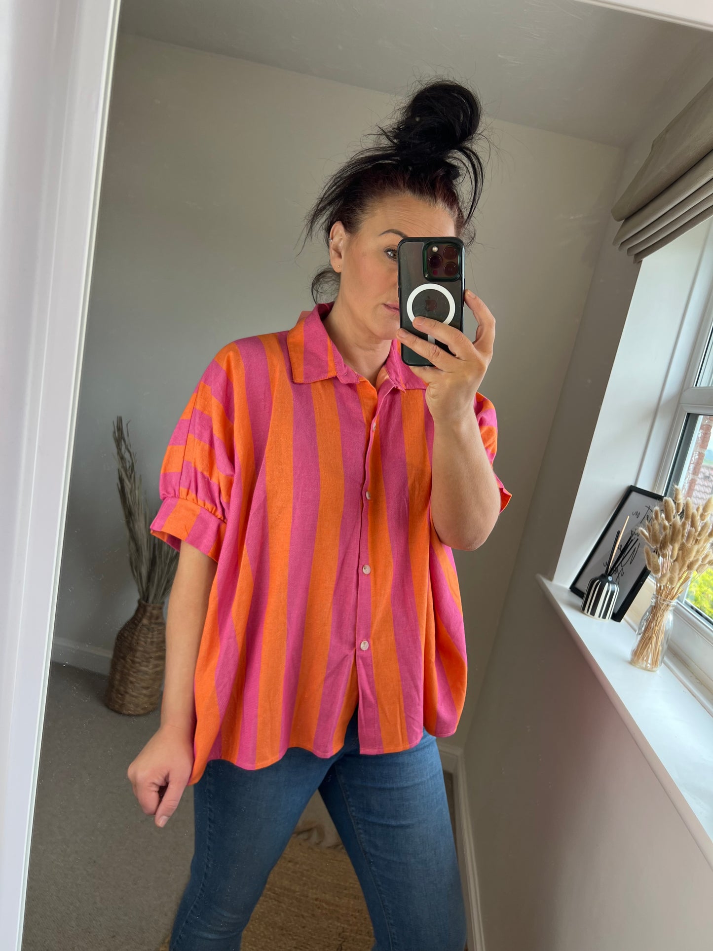 Stripe Shirt - Orange/Cerise