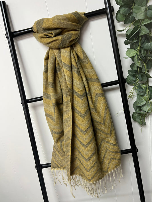 Chevron Autumn Scarf - Mustard