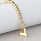 Peace of Mind - Silver Plated Gold Heart T-bar Bracelet