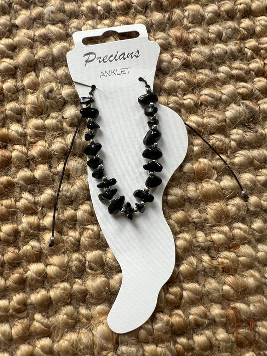 Adjustable Anklet Bracelet - Black
