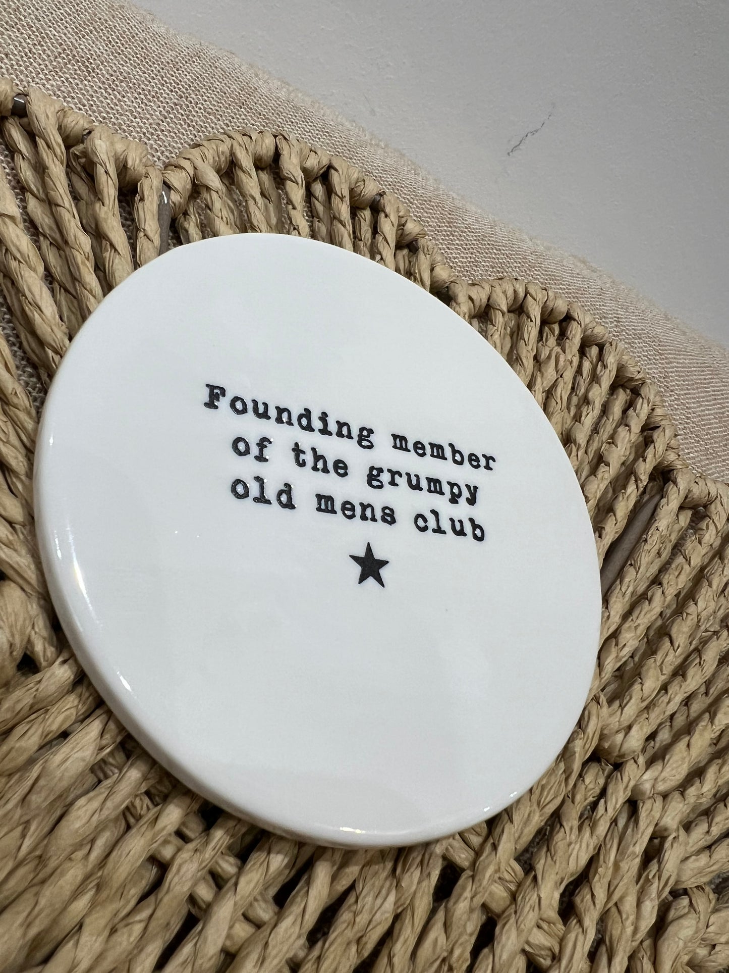 Porcelain Coaster - Grumpy Man