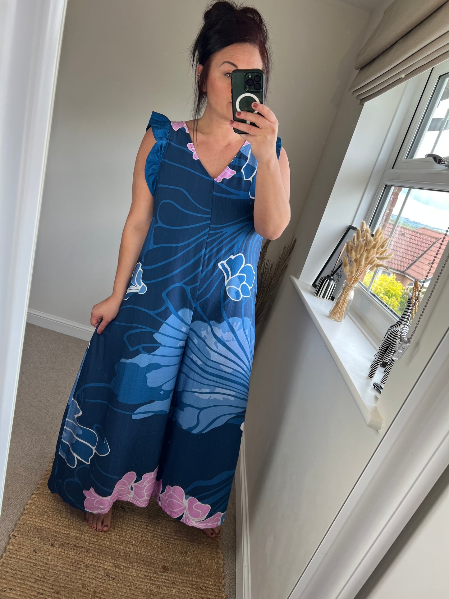 Fly Floral Jumpsuit - Blue