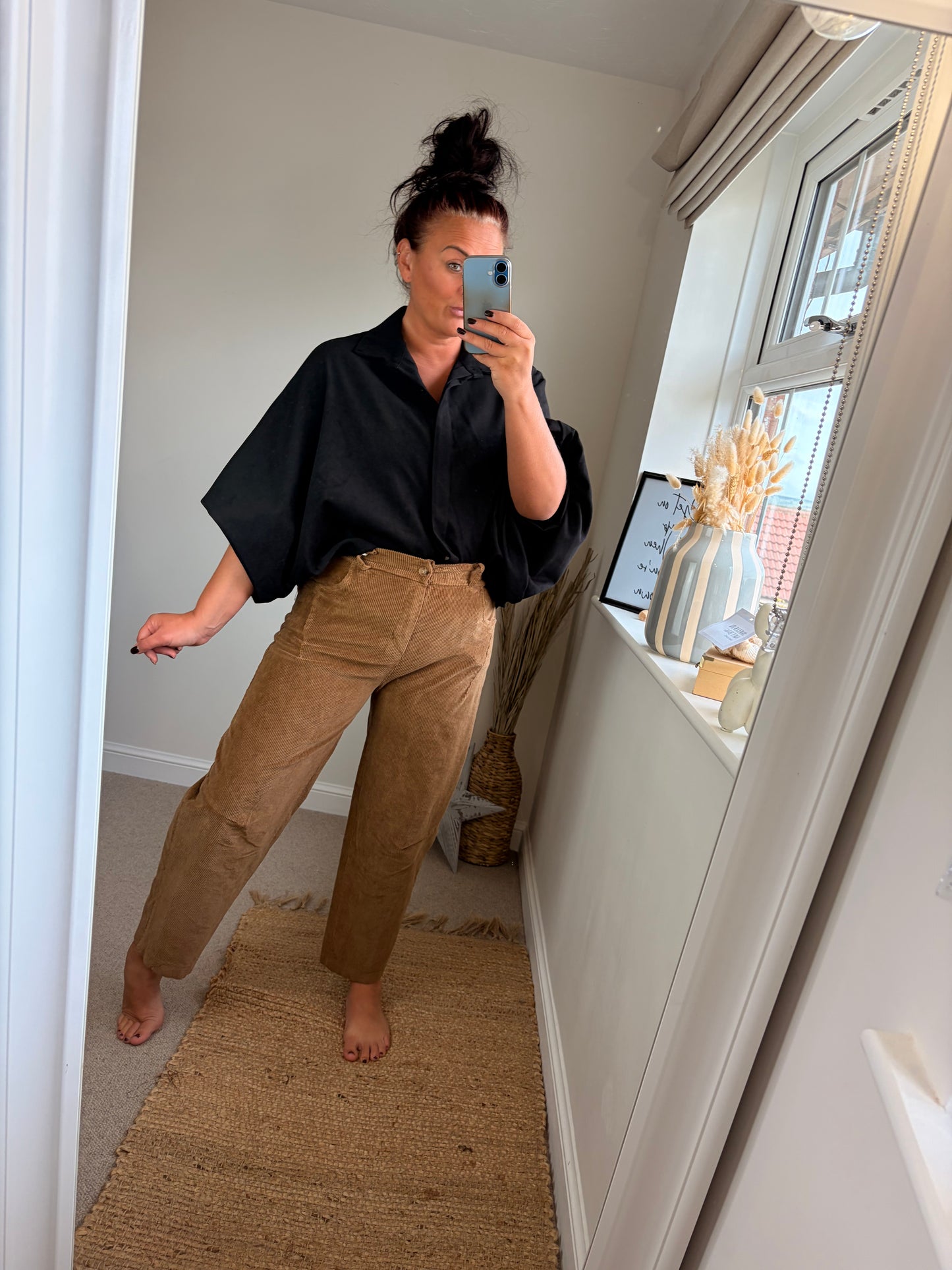 Puff Sleeve Shirt - Black