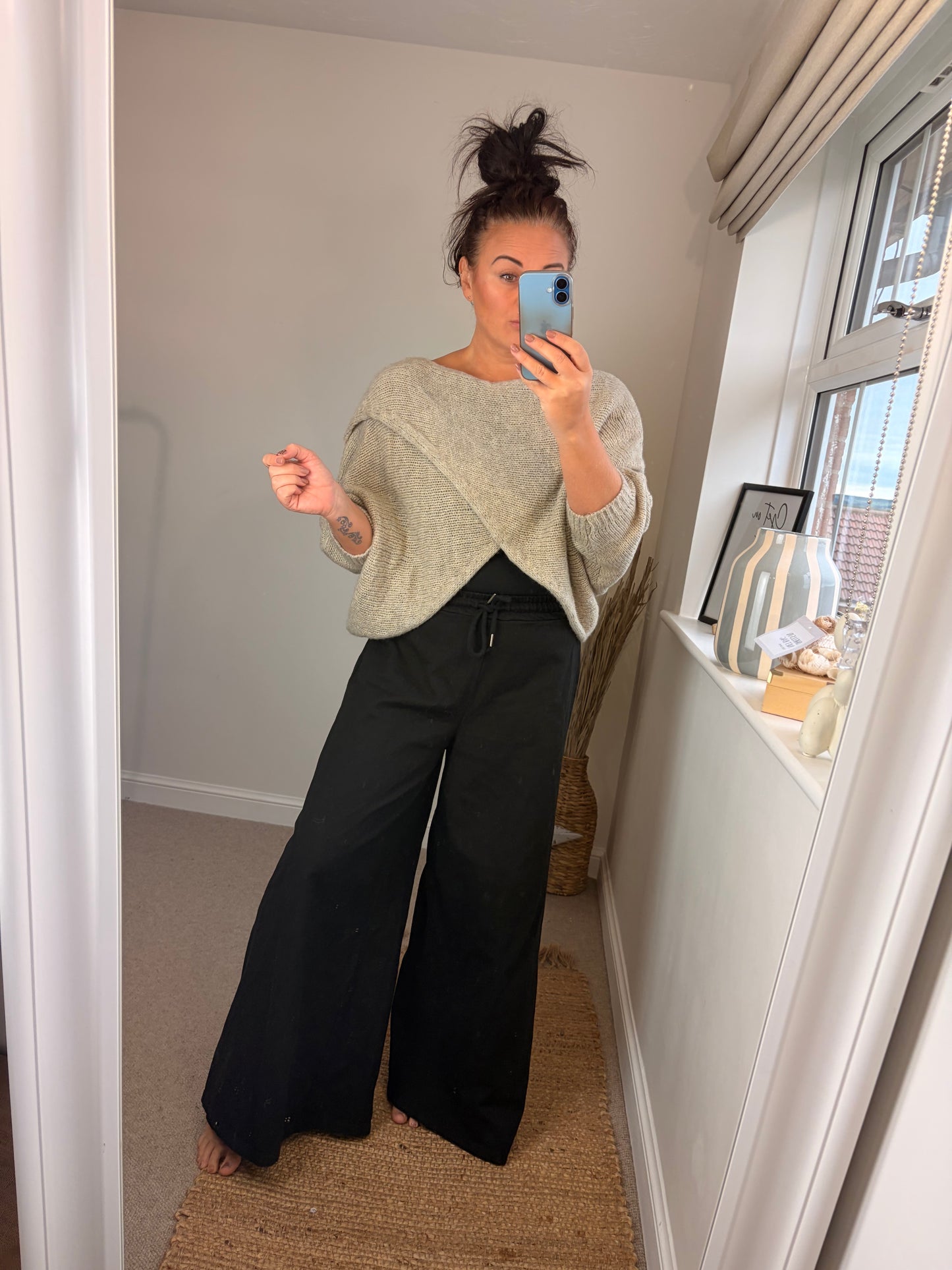 Chunky Knit Wrap Jumper - Beige