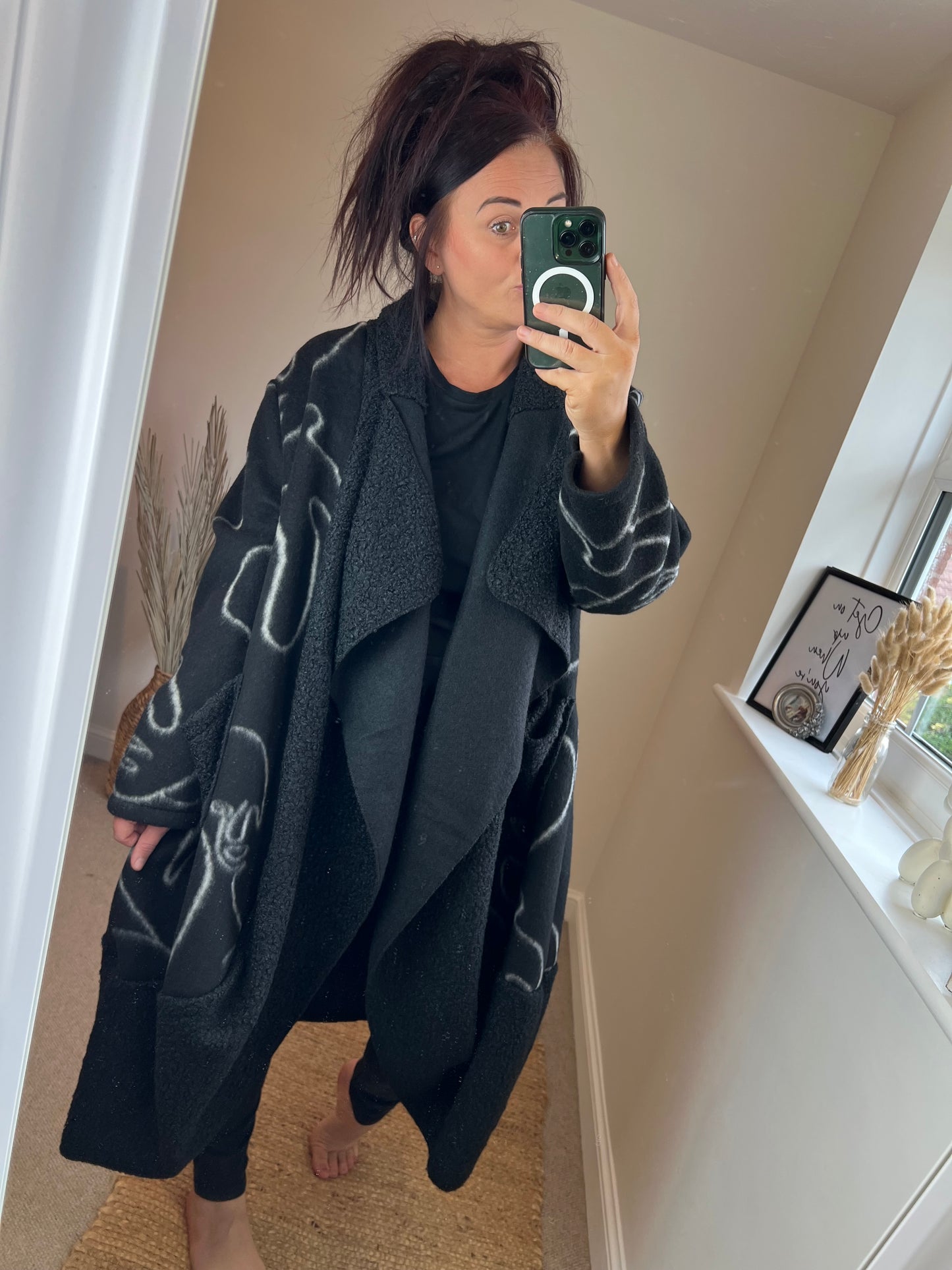 Cocoon Open Coatigan - Black