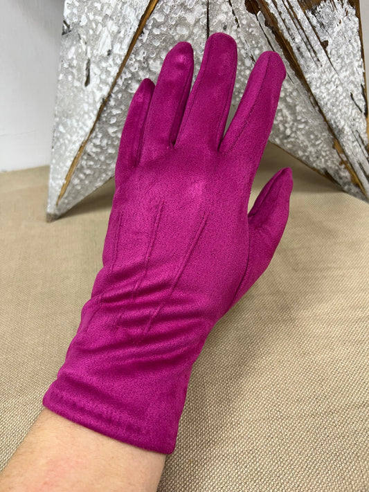 Gloves with Touch Screen Finger - Cerise