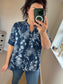 Floral Cotton Shirt - Navy