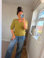 V Neck Three Quarter Jumper - Pistachio