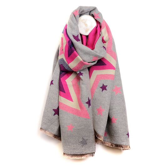 Reversible Scarf - Pink/ Grey Scarf