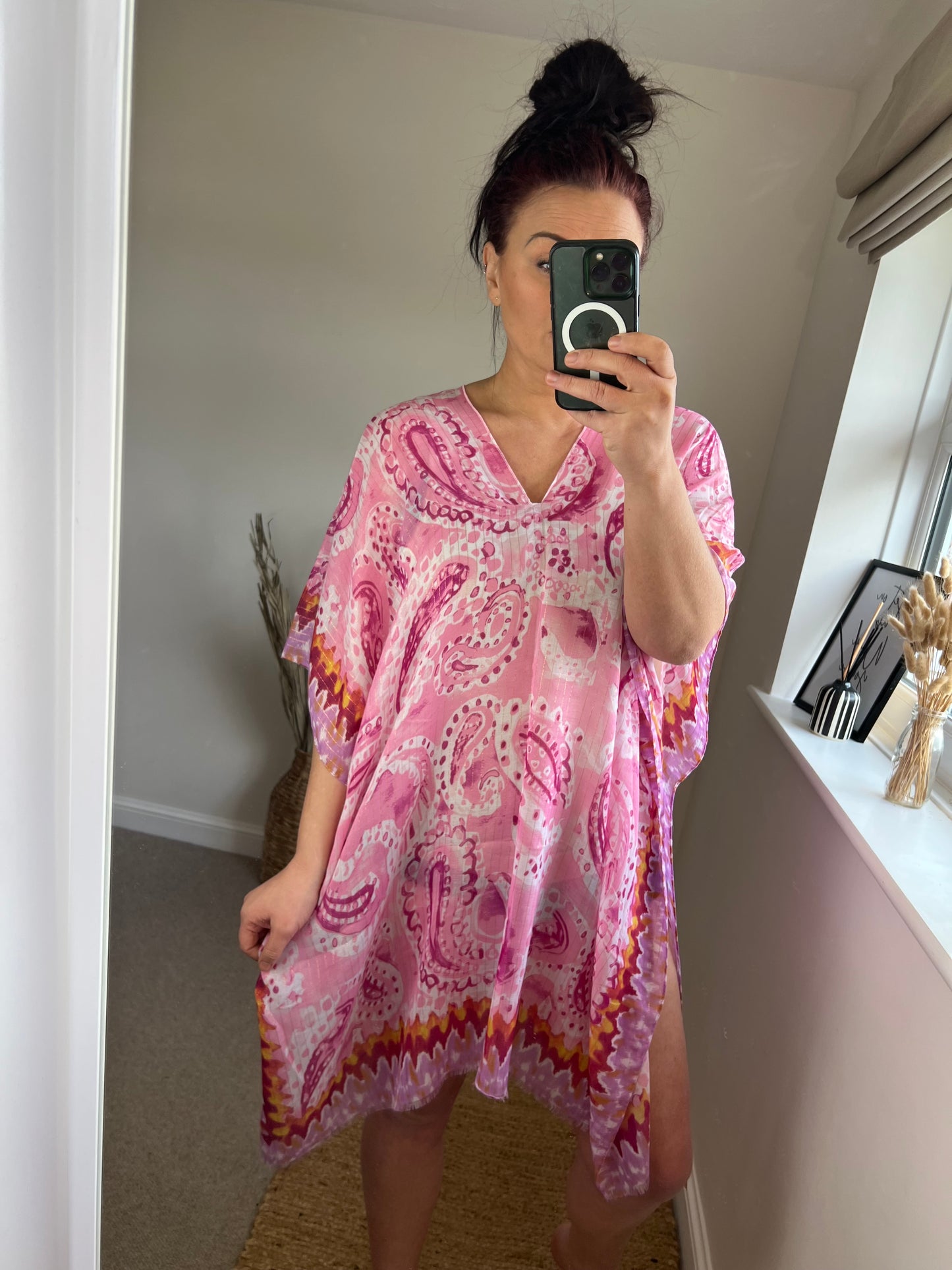 Kaftan Cover Up - Paisley Cerise