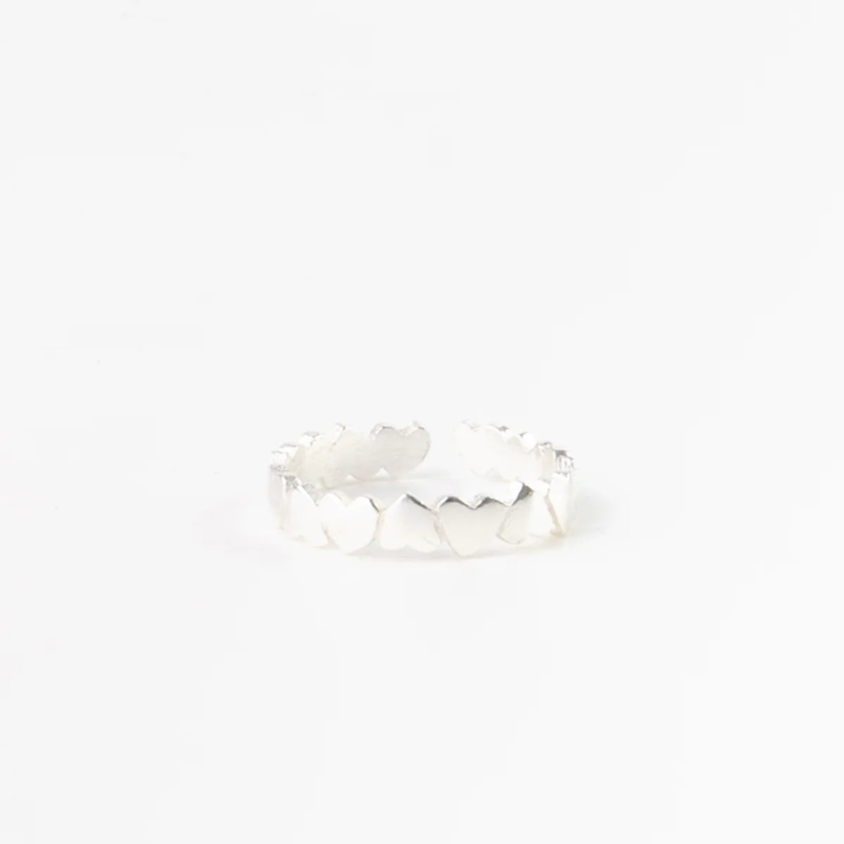 Silver Plated Adjustable Toe Ring - Dainty Hearts