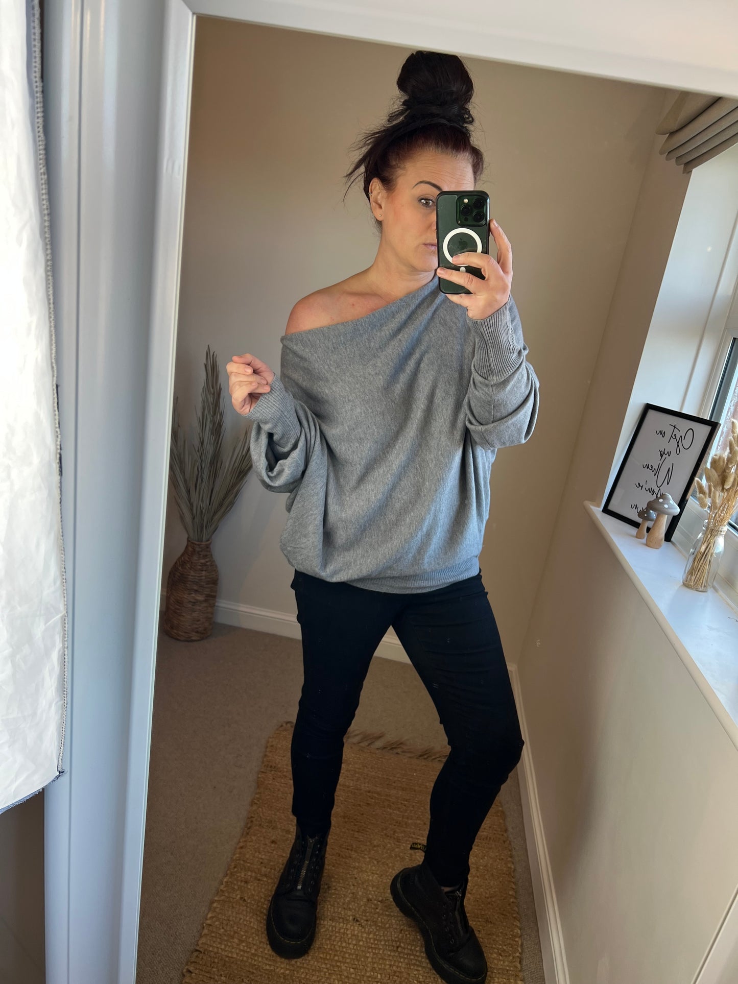 Button Back Jumper - Grey