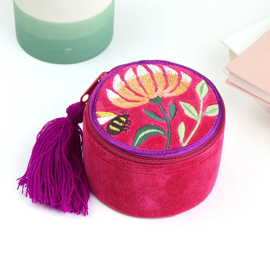 Velvet Trinket Box - Pink Bee