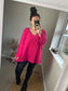 Soft Knit V Jumper - Pink