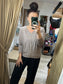 Fine Knit Tiny Button Jumper - Taupe